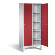 C+P Wäsche-Spind Classic, H1850xB810xT500mm, Front Rubinrot, Korpus Lichtgrau (8010-22B)