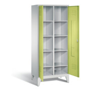 C+P Wäsche-Spind Classic, H1850xB810xT500mm, Front Viridingrün, Korpus Lichtgrau (8012-22B)