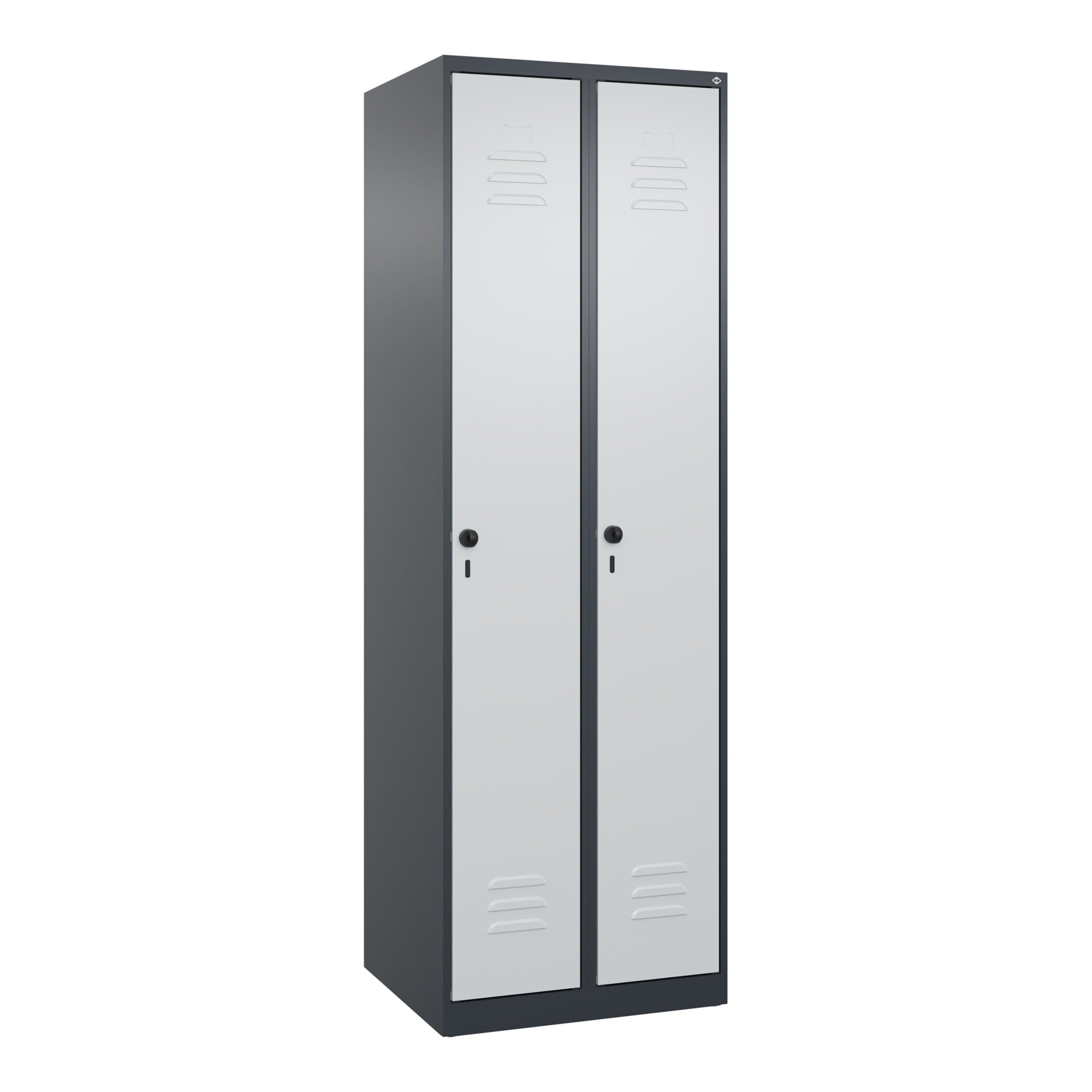 C+P Wäsche-Spind Classic PLUS, 2 Abteile, 1850x600x500mm, 7016/7035 Verschluss Sicherheits-Drehriegel ; C + P Möbelsysteme
