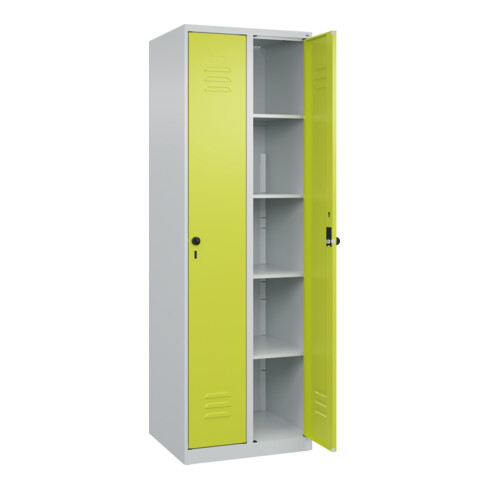 C+P Wäsche-Spind Classic PLUS, 2 Abteile, 1850x600x500mm, 7035/0024 Verschluss Sicherheits-Drehriegel