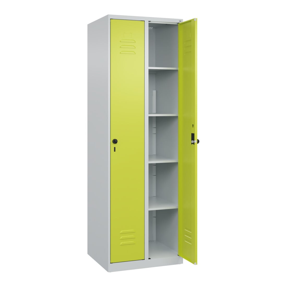 C+P Wäsche-Spind Classic PLUS, 2 Abteile, 1850x600x500mm, 7035/0024 Verschluss Sicherheits-Drehriegel