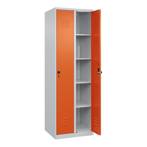 C+P Wäsche-Spind Classic PLUS, 2 Abteile, 1850x600x500mm, 7035/2004 Verschluss Sicherheits-Drehriegel