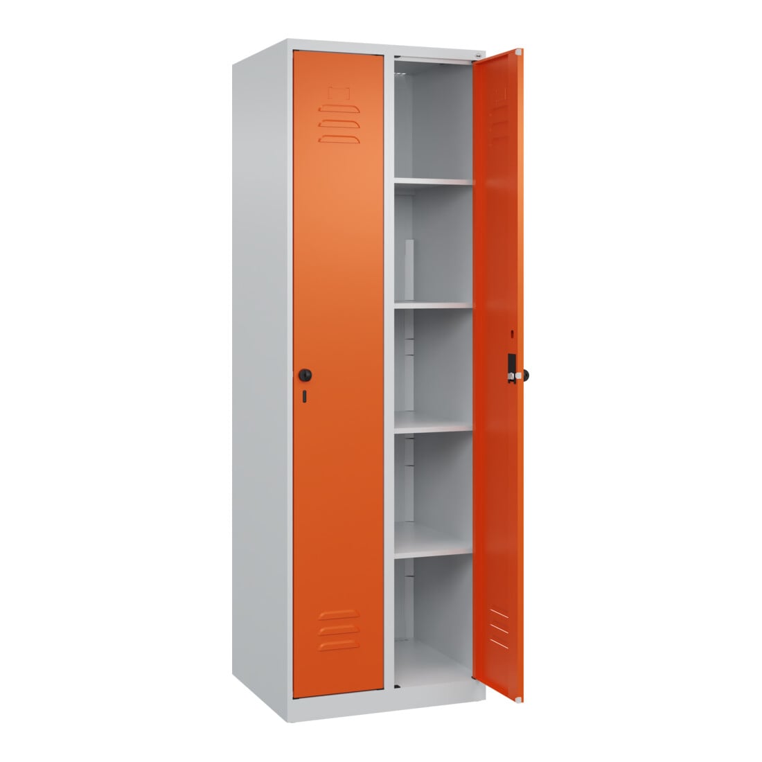 C+P Wäsche-Spind Classic PLUS, 2 Abteile, 1850x600x500mm, 7035/2004 Verschluss Sicherheits-Drehriegel