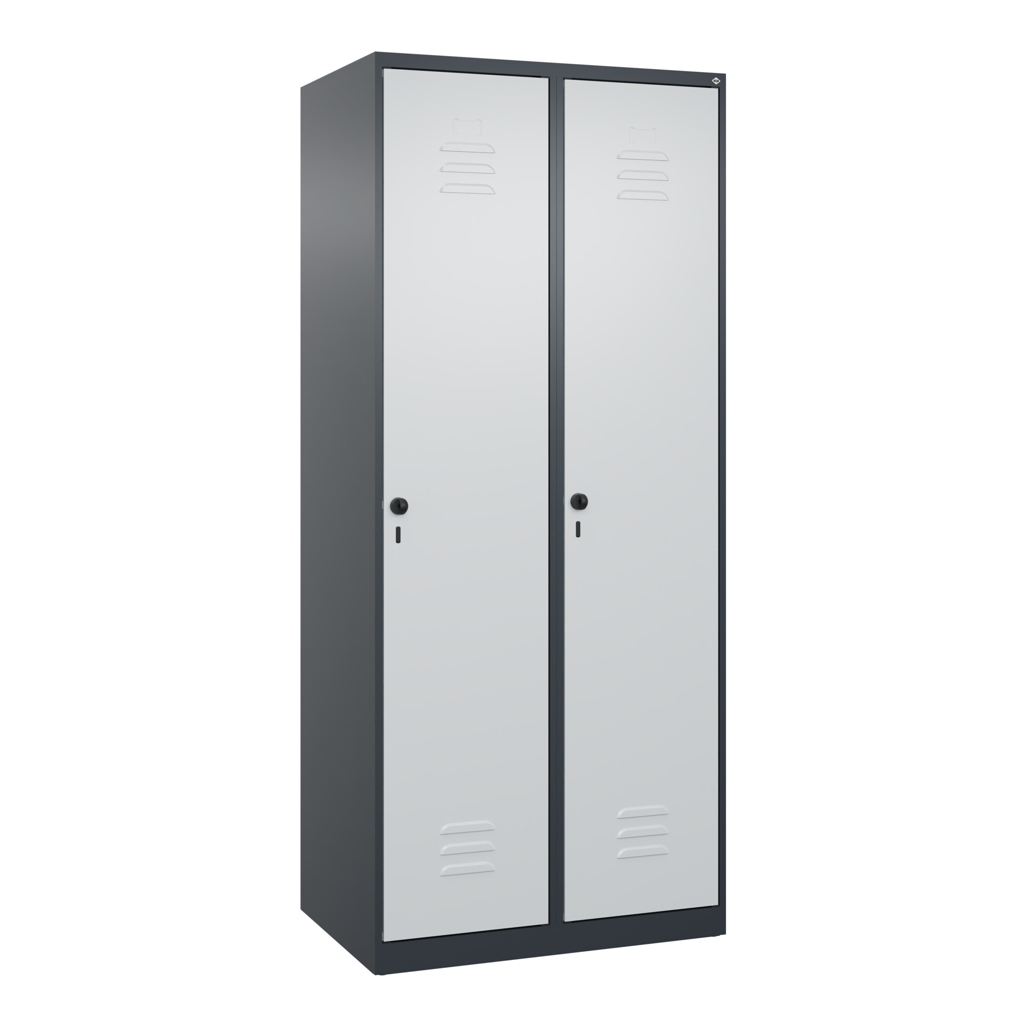 C+P Wäsche-Spind Classic PLUS, 2 Abteile, 1850x800x500mm, 7016/7016 Verschluss Sicherheits-Drehriegel ; C + P Möbelsysteme