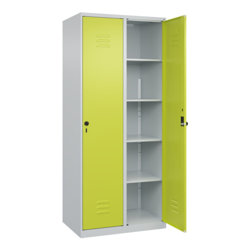 C+P Wäsche-Spind Classic PLUS, 2 Abteile, 1850x800x500mm, 7035/0024 Verschluss Sicherheits-Drehriegel
