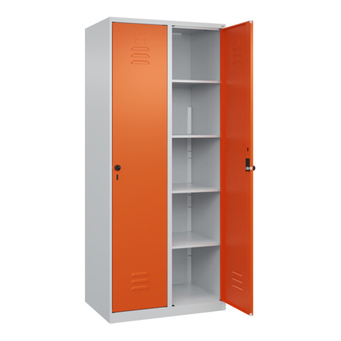 C+P Wäsche-Spind Classic PLUS, 2 Abteile, 1850x800x500mm, 7035/2004 Verschluss Sicherheits-Drehriegel