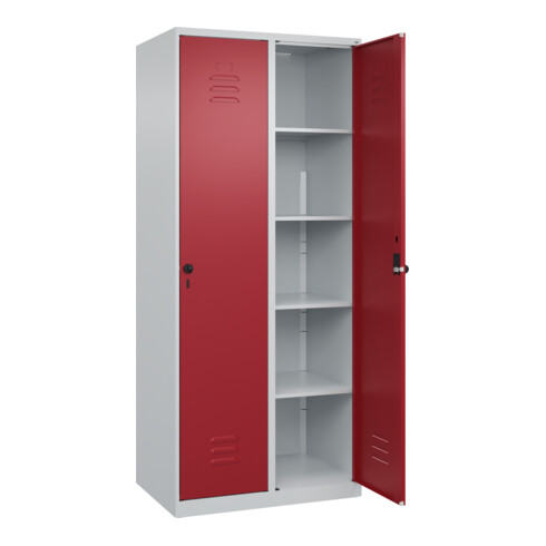 C+P Wäsche-Spind Classic PLUS, 2 Abteile, 1850x800x500mm, 7035/3003 Verschluss Sicherheits-Drehriegel
