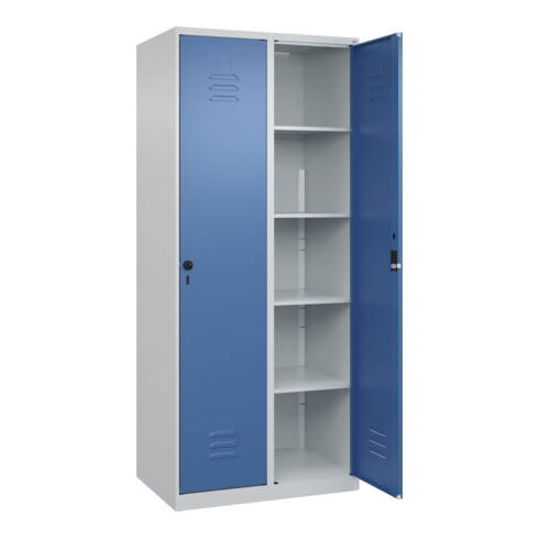 C+P Wäsche-Spind Classic PLUS, 2 Abteile, 1850x800x500mm, 7035/5023 Verschluss Zylinderschloss