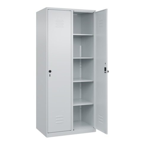 C+P Wäsche-Spind Classic PLUS, 2 Abteile, 1850x800x500mm, 7035/7035 Verschluss Sicherheits-Drehriegel