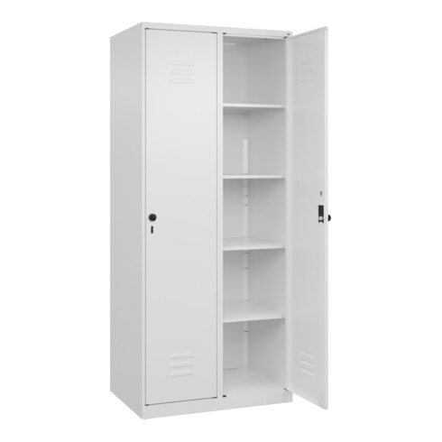 C+P Wäsche-Spind Classic PLUS, 2 Abteile, 1850x800x500mm, 9016/9016 Verschluss Sicherheits-Drehriegel