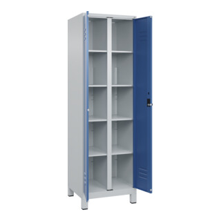 C+P Wäsche-Spind Classic PLUS, Füße, Sicherheits-Drehriegel Trennwand mittig