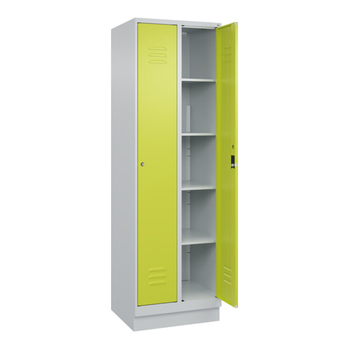 C+P Wäsche-Spind Classic PLUS, Sockel, 2 Abteile, 1950x600x500mm, 7035/0024 Verschluss Zylinderschloss