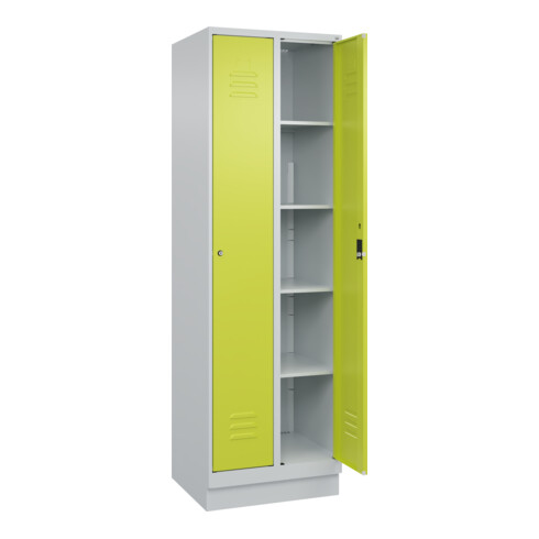 C+P Wäsche-Spind Classic PLUS, Sockel, 2 Abteile, 1950x600x500mm, 7035/0024 Verschluss Zylinderschloss