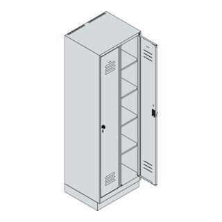 C+P Wäsche-Spind Classic PLUS, Sockel, Zylinderschloss