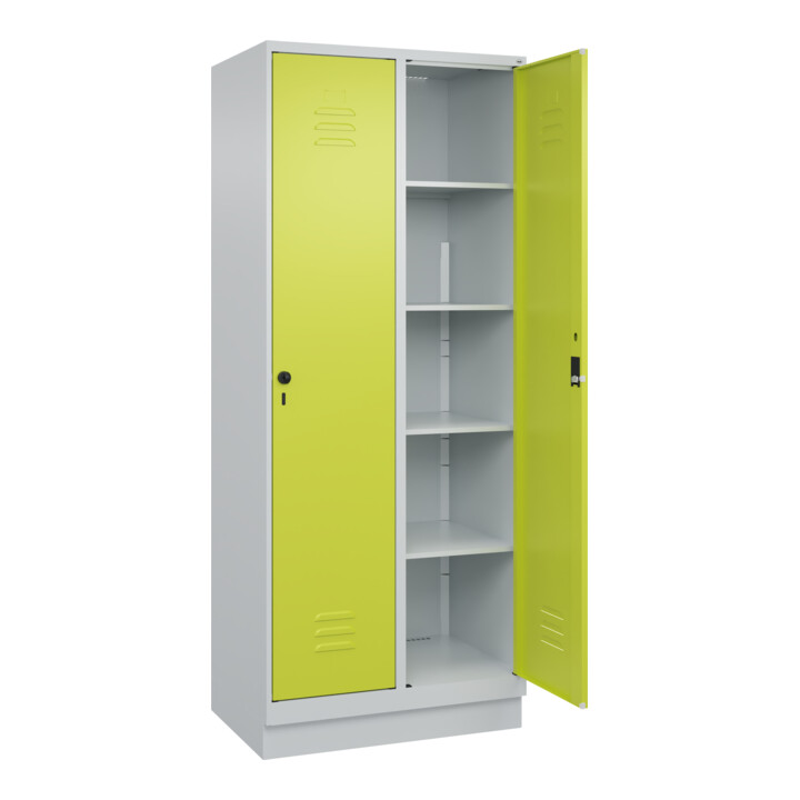 C+P Wäsche-Spind Classic PLUS, Sockel, 2 Abteile, 1950x800x500mm, 7035/0024 Verschluss Zylinderschloss
