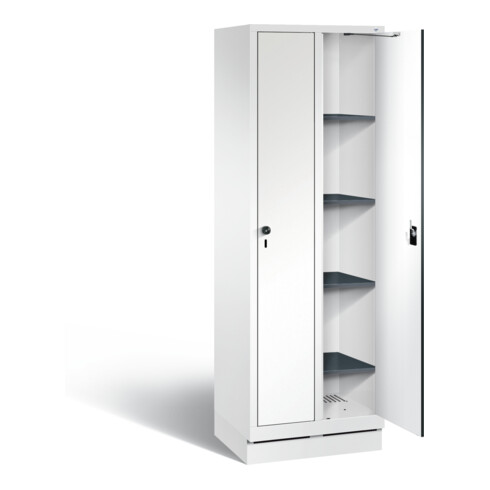 C+P Wäsche-Spind Evolo, H1800xB610xT500mm, Front Dekor Weiß, Korpus Verkehrsweiß (48020-20B)