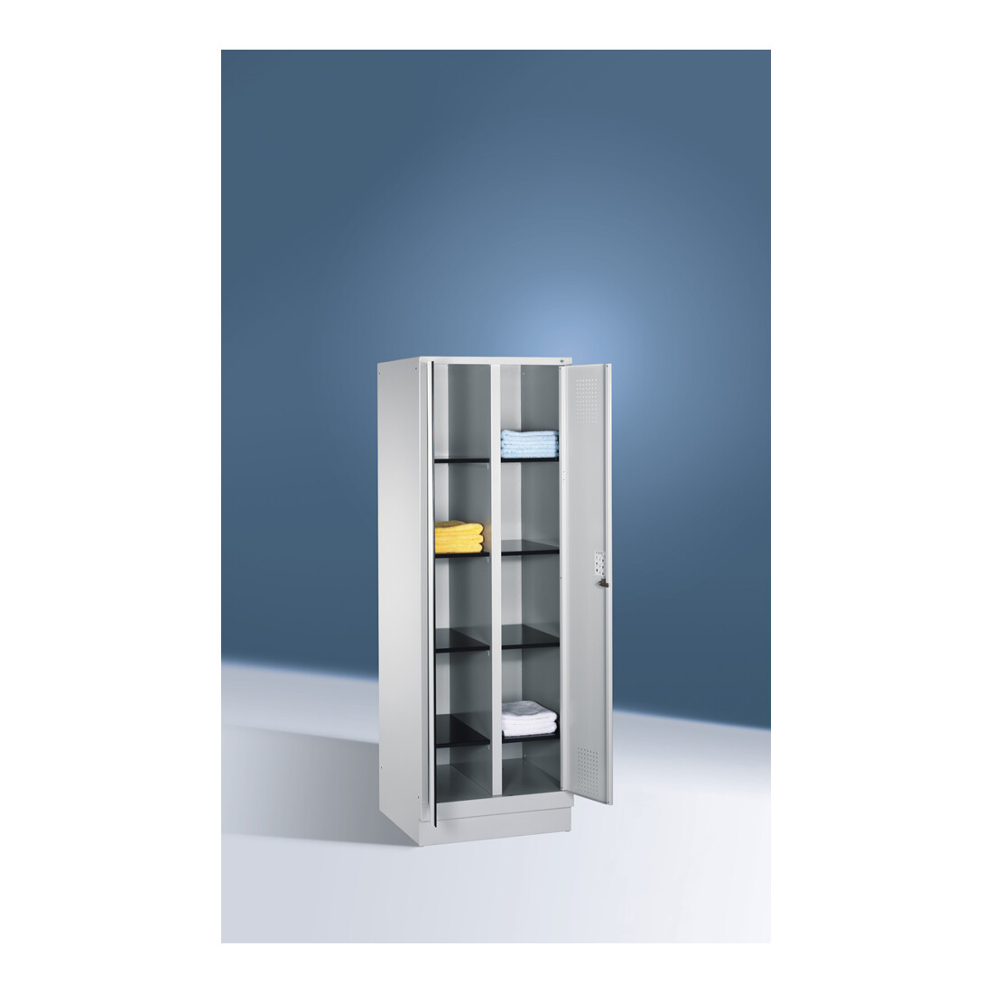 C+P Wäsche-Spind Evolo, H1800xB610xT500mm, Front Lichtgrau, Korpus Lichtgrau (48022-20B)