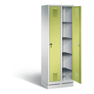 C+P Wäsche-Spind Evolo, mit Sockel, 2 ergonomische Sicherheits-Drehriegel