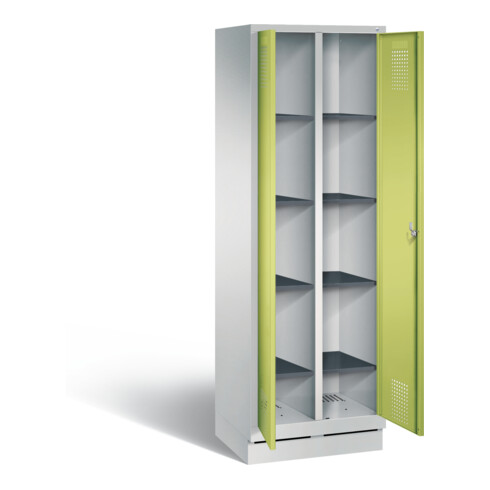 C+P Wäsche-Spind Evolo, H1800xB610xT500mm, Front Viridingrün, Korpus Lichtgrau (48022-20B)