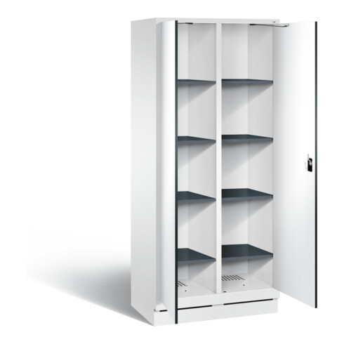 C+P Wäsche-Spind Evolo, H1800xB810xT500mm, Front Dekor Weiß, Korpus Verkehrsweiß (48022-22B)