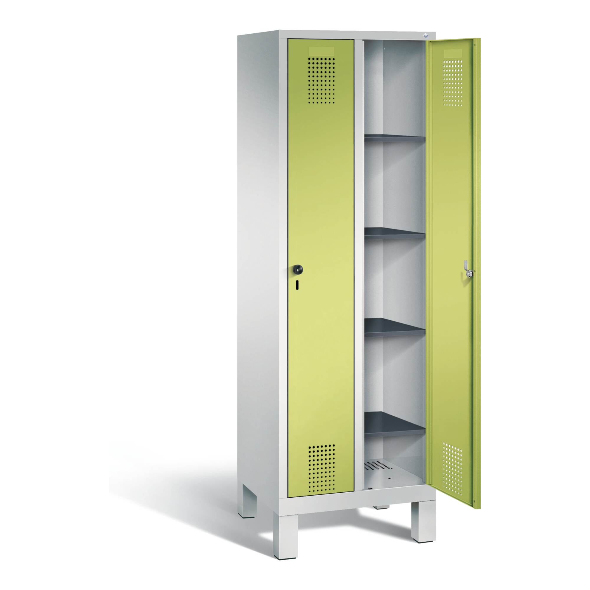 C+P Wäsche-Spind Evolo, H1850xB610xT500mm, Front Viridingrün, Korpus Lichtgrau (48010-20B) ; C + P Möbelsysteme