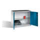 C+P Werkzeug-Beistellschrank mit Drehtüren, innen 1 Boden, H1000xB1200xT500mm Front Lichtblau Korpus Lichtgrau
