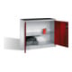 C+P Werkzeug-Beistellschrank mit Drehtüren, innen 1 Boden, H1000xB1200xT500mm Front Rubinrot Korpus Lichtgrau