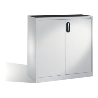 C+P Werkzeug-Beistellschrank mit Drehtüren, innen 2 Böden, H1200xB1200xT500mm Front Lichtgrau Korpus Lichtgrau