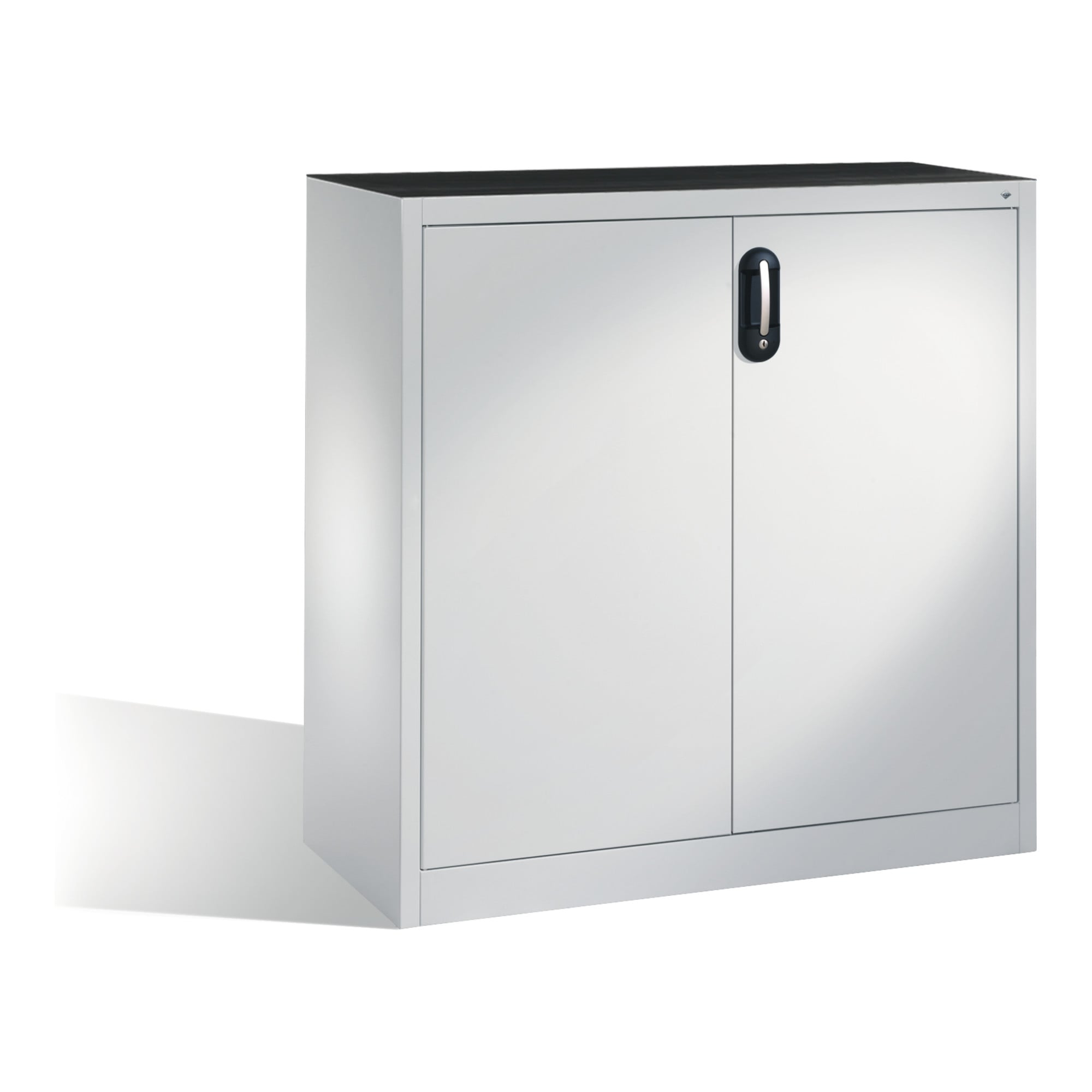 C+P Werkzeug-Beistellschrank mit Drehtüren, innen 2 Böden, H1200xB1200xT500mm Front Lichtgrau Korpus Lichtgrau ; C + P Möbelsysteme