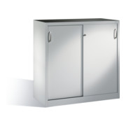 C+P Werkzeug-Beistellschrank mit Schiebetüren innen 2 Böden Front Lichtgrau Korpus Lichtgrau