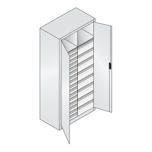 C+P Werkzeugschrank Acurado, 1950x930x500mm, 7035/5010