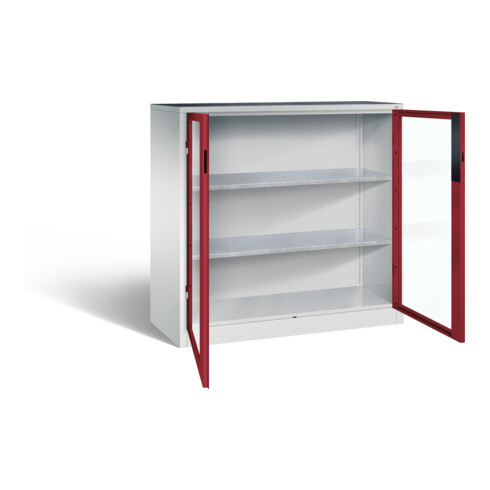 C+P Werkzeugschrank Acurado, H1200xB1200xT500mm, Front Rubinrot, Korpus Lichtgrau (8531-055)