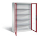 C+P Werkzeugschrank Acurado, H1950xB1200xT400mm, Front Rubinrot, Korpus Lichtgrau (8930-055)-1
