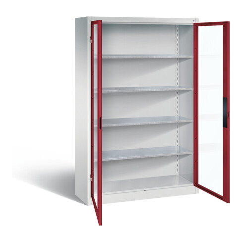 C+P Werkzeugschrank Acurado, H1950xB1200xT400mm, Front Rubinrot, Korpus Lichtgrau (8930-055)