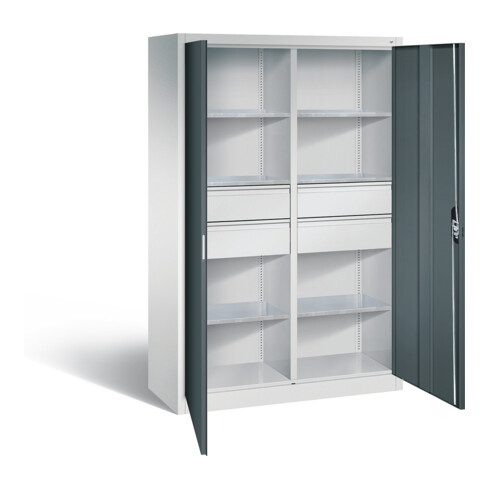 C+P Werkzeugschrank Acurado, H1950xB1200xT500mm, Front Anthrazitgrau, Korpus Lichtgrau (8931-3042)