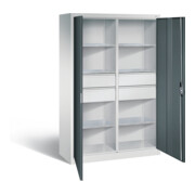 C+P Werkzeugschrank Acurado, H1950xB1200xT500mm, Front Anthrazitgrau, Korpus Lichtgrau (8931-3042)