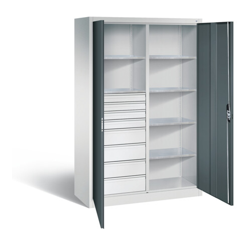 C+P Werkzeugschrank Acurado, H1950xB1200xT500mm, Front Anthrazitgrau, Korpus Lichtgrau (8931-305)