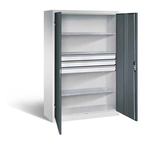 C+P Werkzeugschrank Acurado, H1950xB1200xT500mm, Front Anthrazitgrau, Korpus Lichtgrau (8931-5030)