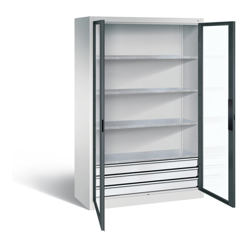 C+P Werkzeugschrank Acurado, H1950xB1200xT500mm, Front Anthrazitgrau, Korpus Lichtgrau (8931-553)