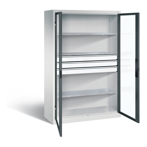 C+P Werkzeugschrank Acurado, H1950xB1200xT500mm, Front Anthrazitgrau, Korpus Lichtgrau (8931-5530)