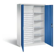 C+P Werkzeugschrank Acurado, H1950xB1200xT500mm, Front Enzianblau, Korpus Lichtgrau (8931-301)