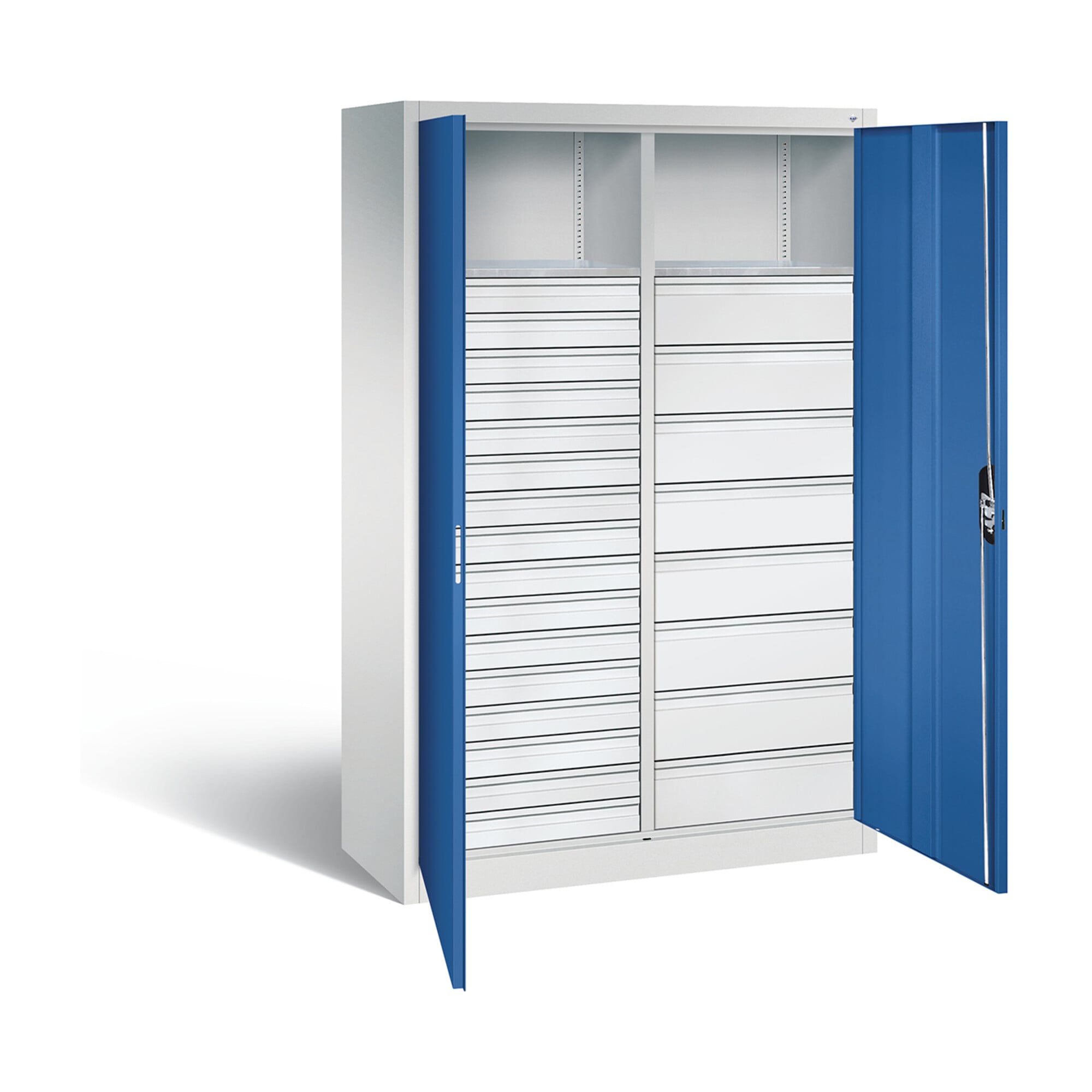 C+P Werkzeugschrank Acurado, H1950xB1200xT500mm, Front Enzianblau, Korpus Lichtgrau (8931-303) ; C + P Möbelsysteme