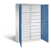 C+P Werkzeugschrank Acurado, H1950xB1200xT500mm, Front Fernblau, Korpus Lichtgrau (8931-302)