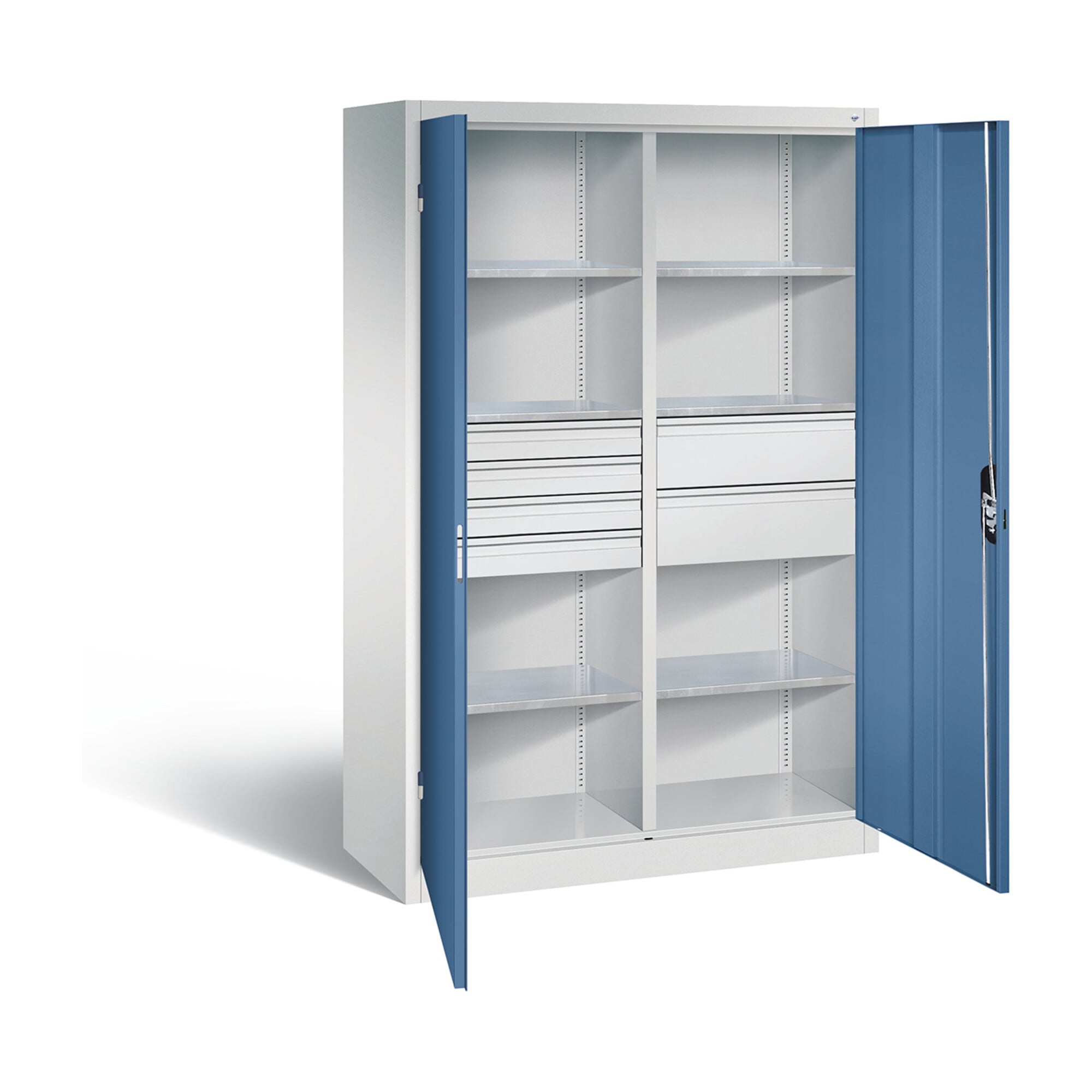 C+P Werkzeugschrank Acurado, H1950xB1200xT500mm, Front Fernblau, Korpus Lichtgrau (8931-3041) ; C + P Möbelsysteme