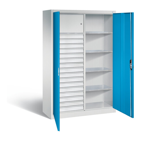 C+P Werkzeugschrank Acurado, H1950xB1200xT500mm, Front Lichtblau, Korpus Lichtgrau (8931-301)