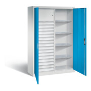 C+P Werkzeugschrank Acurado, H1950xB1200xT500mm, Front Lichtblau, Korpus Lichtgrau (8931-301)