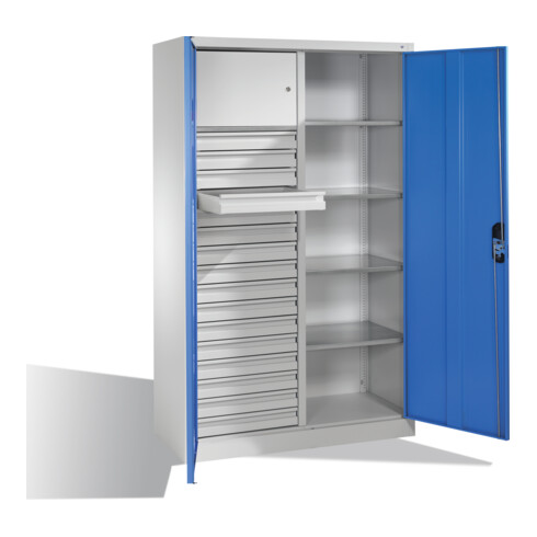 C+P Werkzeugschrank Acurado, H1950xB1200xT500mm, Front Lichtblau, Korpus Lichtgrau (8931-301)