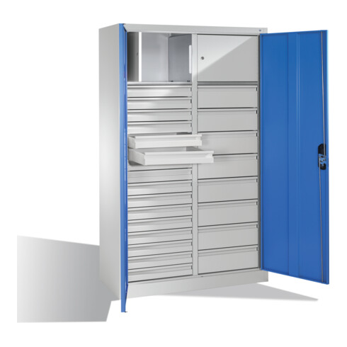 C+P Werkzeugschrank Acurado, H1950xB1200xT500mm, Front Lichtblau, Korpus Lichtgrau (8931-302)