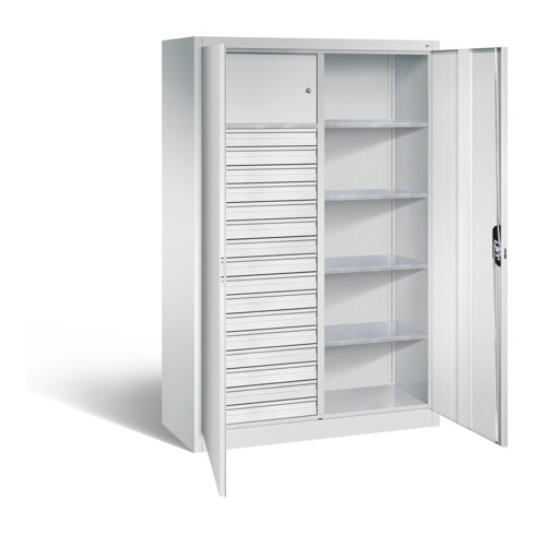 C+P Werkzeugschrank Acurado, H1950xB1200xT500mm, Front Lichtgrau, Korpus Lichtgrau (8931-301)
