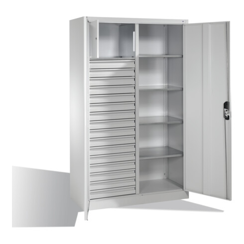 C+P Werkzeugschrank Acurado, H1950xB1200xT500mm, Front Lichtgrau, Korpus Lichtgrau (8931-301)